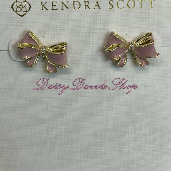 Kendra Scott Jewelry - ✨🎀NEW Kendra Scott x LoveShackFancy Pink Bow Gold Stud Earrings🎀✨